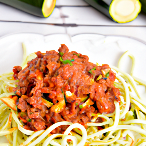 Zucchini Noodles with Ground Beef & Marinara Sauce