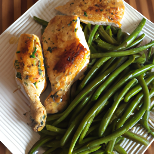 Lemon & Herb Roasted Chicken with Sautéed Green Beans