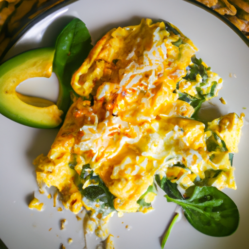 Scrambled Eggs with Cheese, Spinach & Avocado